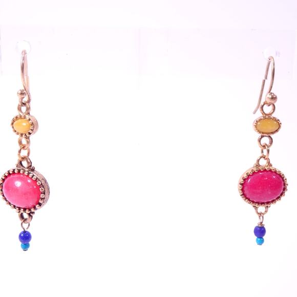 Copied - Neiman Marcus Majestic Cabochon Candy Color Drop Earrings NWT 115 - Picture 4 of 6